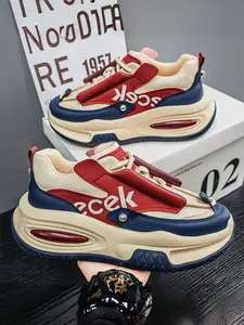 Men's New Casual Sporty Waterproof Dad Shoes, Trendy Comfortable Versatile Thick Sole Wear-Resistant Colorblock Sneakers for Men