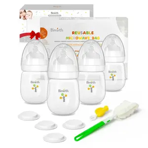 180ML Newborn Baby Bottle Set, Anti-Colic Wide Neck with Storage Lid, 11-Piece BPA-Free Feeding Kit, Gift Box Included