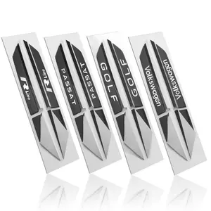 2pcs ABS 3D Car, Vehicle Fender Side Wing Emblem Badge Sticker Decoration For Volkswagen VW Caddy Scirocco Beetle CC Touareg Tiguan Touran T-ROC Golf 4-7 Passat B5-8 Polo