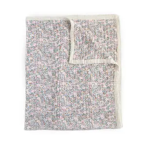 Cotton Muslin Quilted Throw - Pressed Petals