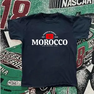 Morocco Baby Tee, Al-Maghrib Flag Graphic Shirt, Moroccan Pride Apparel, Vintage 2000s Y2K Tee for Women