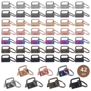 Set of 42pcs of Keychain Hardware in 7 Colors, Including Safety Key Rings, Designed for Women. Ideal for Creating Wristlet Keychains, Lanyards, And Other Keychain Supplies, Perfect for Budget-Friendly Christmas Crafts