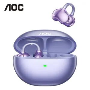 AOC ACD2544 Clip-On Wireless Headphones with 2025 Bluetooth 6.0 for Faster, Stable Connection & Low Power Use, Panoramic Stereo Sound, HD Audio, Ergonomic Design, Comfortable Fit, Life-Level Waterproof & Sweatproof Sturdy Noise Free