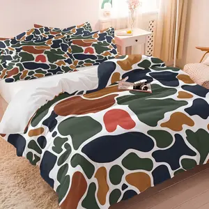 Vintage Duck Camo Print Duvet Cover Set, 1 Duvet Cover + 1/2 Pillowcases, No Core, Soft Comfortable Breathable Skin-Friendly Bedding, All Season Perfect for Hunting & Rustic Bedroom Decor