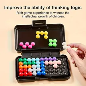 3D Pyramid Puzzle Unlocking Game Desktop Brain Teaser 200pcs for Kids and to Train Logical Thinking Challenges Intelligence Development with Interactive Competition Perfect for Boys Girls Children as New Year Toys Birthday Gifts Back