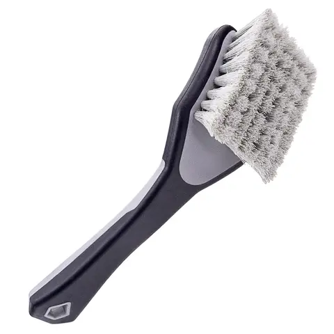 VIKING Upholstery Cleaner Scrub Brush, Cleaning Brush for Seat Covers and Car Detail Kit, Grey with White Bristles, 9.3 x 2.5 x 2.5 inch