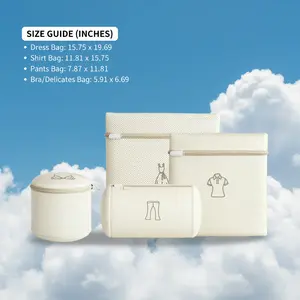 MUST-HAVE 4-in-1 Mesh Laundry Bag Kit for Delicates, Anti-Snag Zippered Wash Bags for Washer & Dryer Use