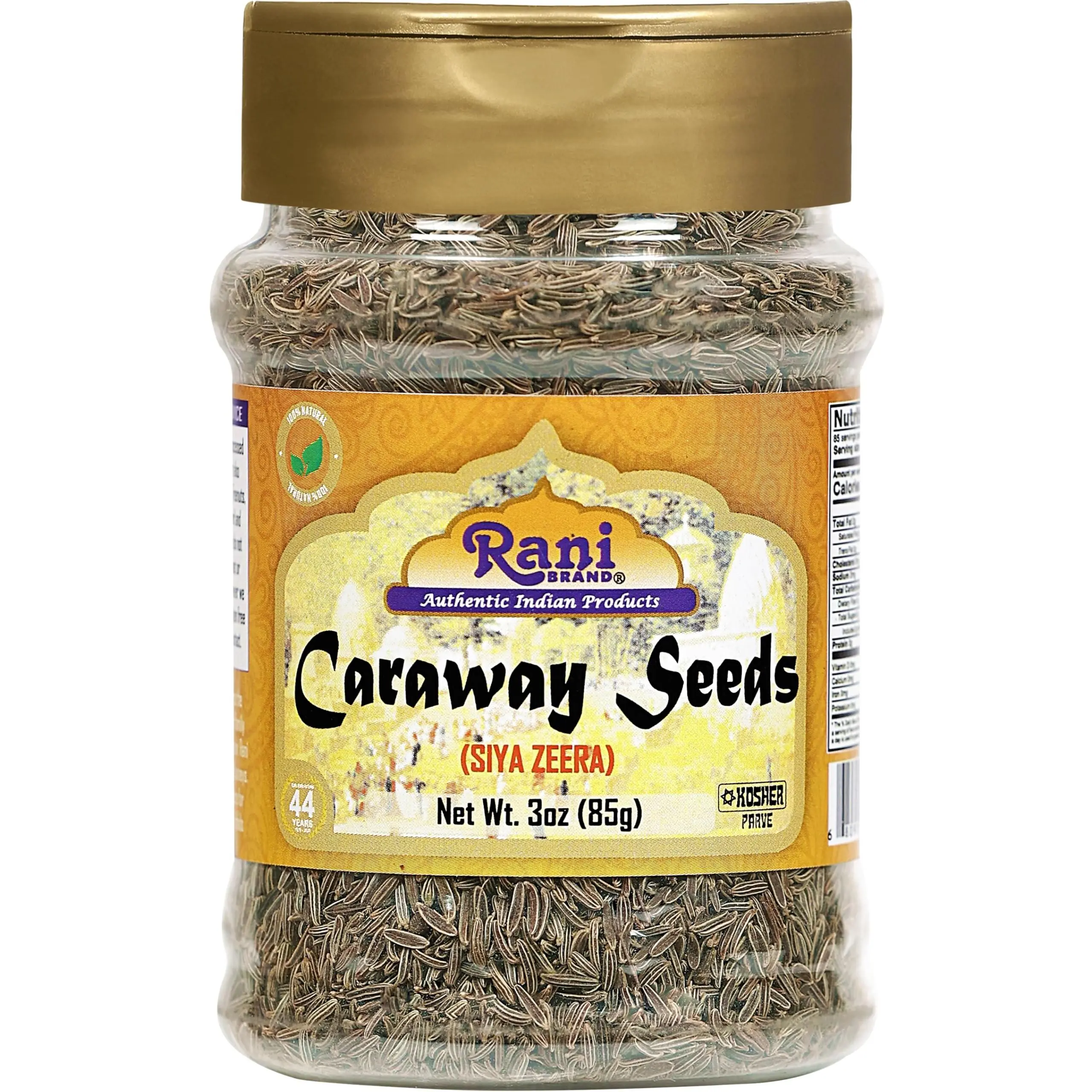 Rani Caraway Seeds (Siya Zeera) Spice 3oz (85g) Natural ~ Gluten Friendly | NON-GMO | Kosher | Vegan | Indian Origin