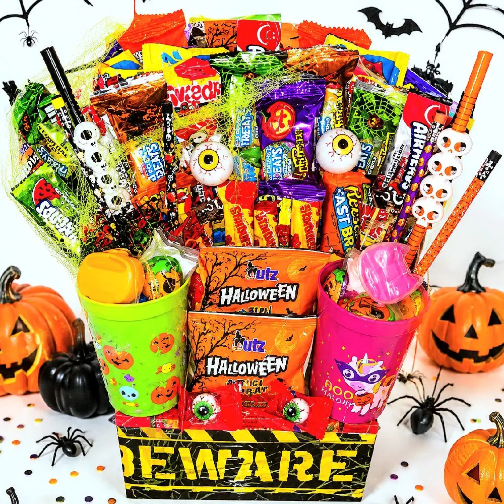 Halloween Candy Box For Kids, Boo Basket, Activities Gift Bouquet