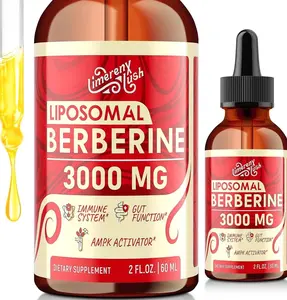 Liposomal Berberine Supplement - 3000mg Berberine Complex Activating AMPK & GLP-1, Berberine HCL Liquid Drop with Ceylon Cinnamon, Green Tea, Bitter Melon, Turmeric and Prebiotic Blend for Women & Men