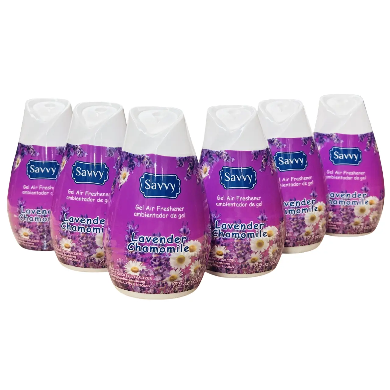 Adjustable Gel Air Freshener 6 pack– Lavender Chamomile, Odor Neutralizer, 7.5 oz Each