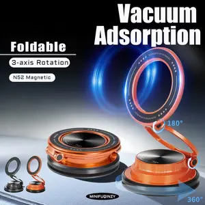 Magnetic Car Phone Holder Vacuum Suction Cup Foldable 360° Rotation Navigation Driving GPS Vacuum Phone Stand For iPhone,summerwins
