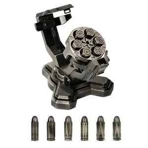 Bullet dice Set Revolver,Metal Dice Set for DND with Spinning Revolver Cylinder Container, Dice for D&D, Warhammer 40K, Sci-Fi, War, or Crime Theme Tabletop Games
