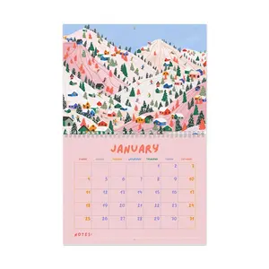 2026 Illustrated Wall Calendar: Peaceful Escapes Art Print
