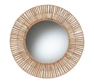 bali & pari Leala Metal and Seagrass Wall Accent Mirror