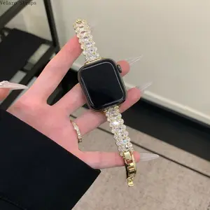 2026 New Adjustable Wearable Transparent Goose Egg Zircon Alloy Bag Strap, Durable Sparkling Oval Cut Crystal Chain Accessory for All Smart Watch-Carrying Bags