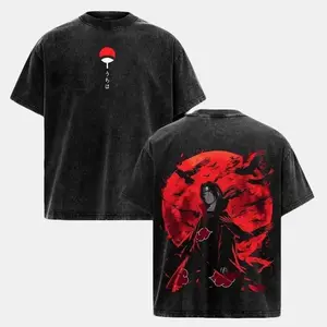 Naruto Anime Itachi Akats Master Washed T-Shirt, Anime Fan Shirt, Menswear, Unisex, Comfort T-shirt, Vintage Washed Tee, Oversized Streetwear, Graphic Anime Print, Naruto Fashion, Manga Apparel, Casual Wear