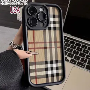 Simple lattice Mobile phone case shockproof mobile phone protective cover mobile phone accessories compatible with iPhone 16 15 14 13 12 11 XS XR X Plus Pro Max
