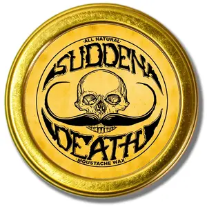 Strong Hold Mustache Wax Grooming For Men - 1oz Sudden Death Moustache & Beard Wax - Perfect For Handlebar Mustaches - No Heat Required Shea Organic