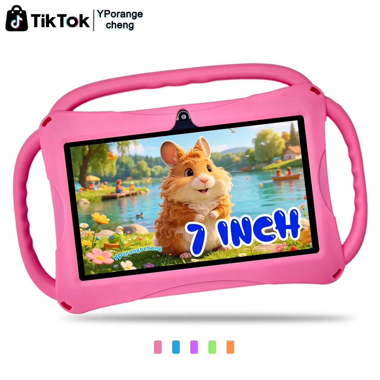 7-Inch Tablet, Android Tablets, Android Wifi Tablet for Kids & Students, 5G Cellular + High-Speed WiFi, Dual Use for Study & Office, HD Full Screen, Front & Rear Dual Cameras, Shockproof Case, Early Learning + Entertainment, Online Class Ready, Unisex