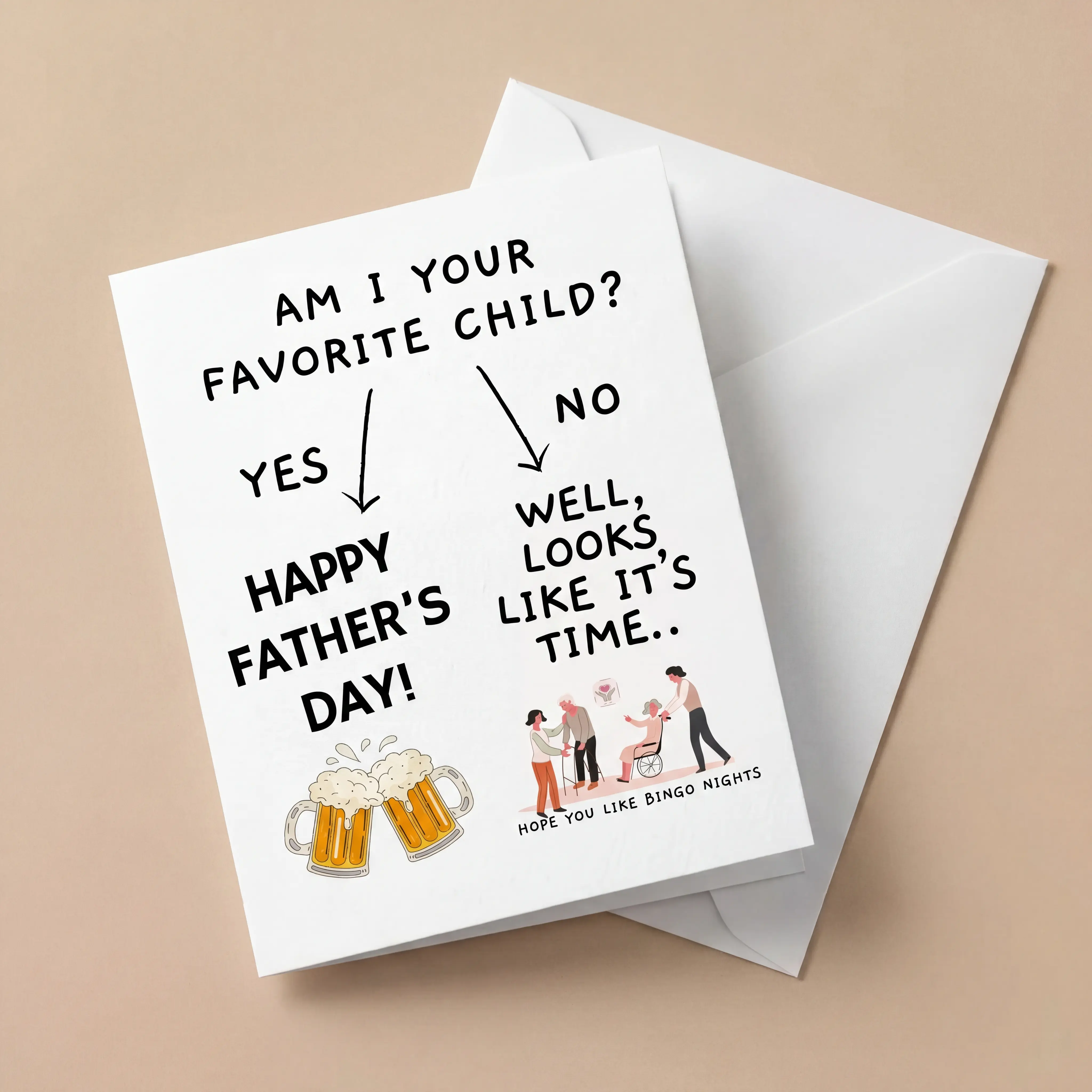 Funny Father’s Day Card - Am I Your Favorite Child 1 White Color Postcard – Cute Humor Card for Dad | Lighthearted Gift Idea, Am I Your Favorite Child | Happy Father's Day