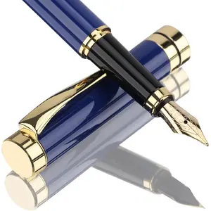 Luxury Fountain Pen,Fine Nib, Exquisite Pen Gift Set for Men&Women-Includes 10 Ink Cartridges&Ink Converter- Nice Pens - Blue