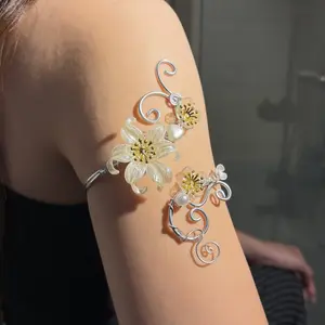 Fairycore Sunny Floral Arm Cuff Handmade Elegant Fairy Style Jewelry Dreamy Coquette Jewelry