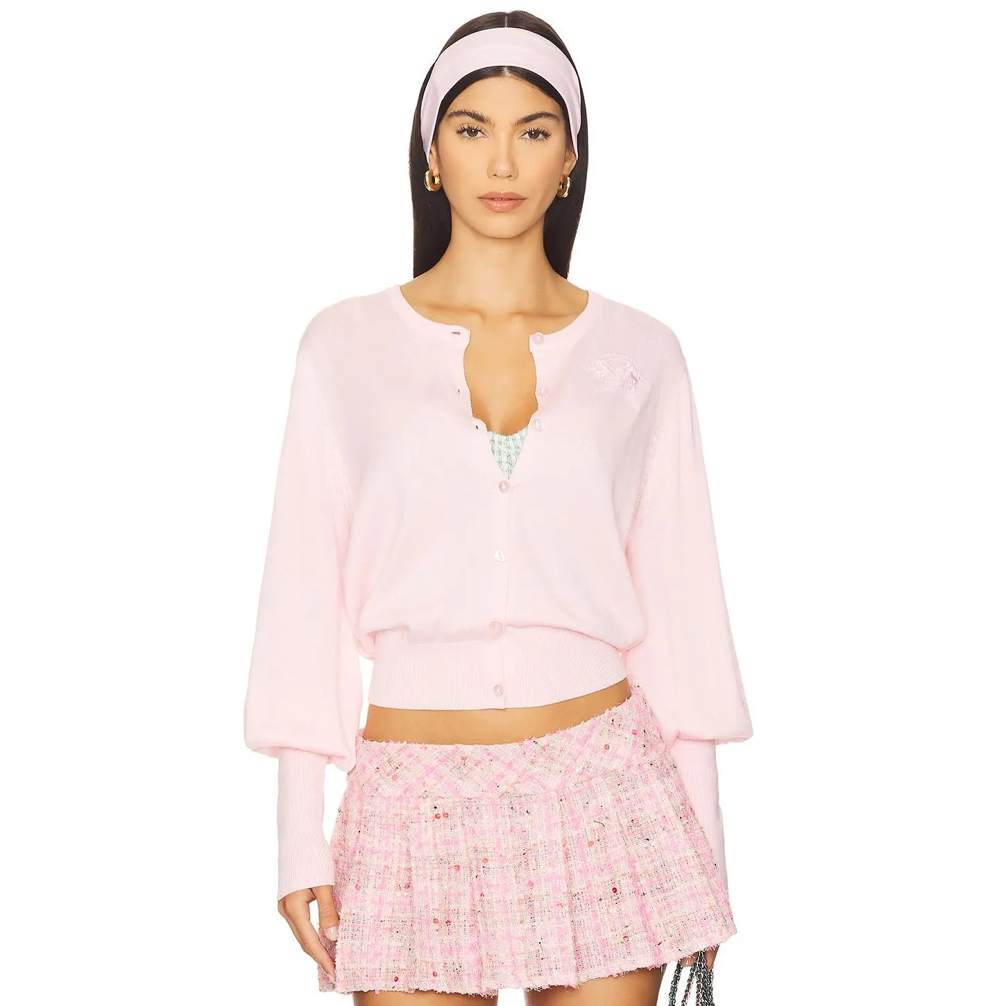 NIIHAI The Long Bubble Cardi in Bubblegum
