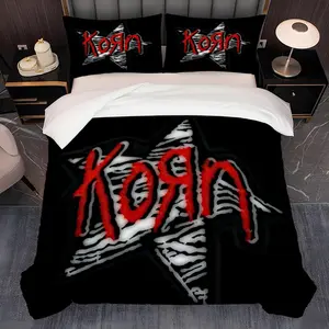3pcs Korn The theme design is a comfortable and durable polyester three-piece set with colorful artistic prints. It is a warm and thoughtful gift during the Christmas season. It is suitable for home and guest, 1 Duvet Cover + 2 Pillowcases (No Insert)