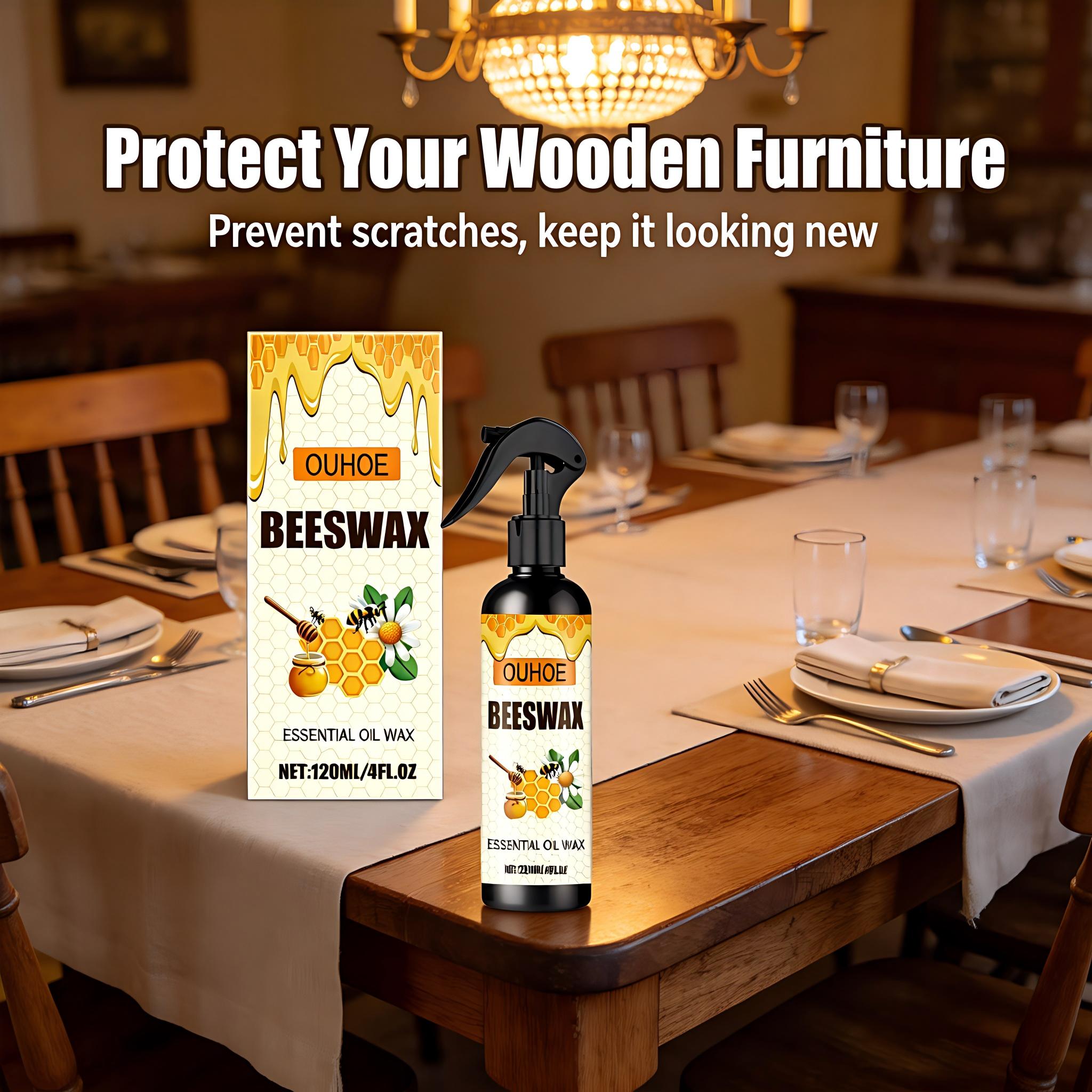 Natural Beeswax Wood Care Polishing Spray 120ml - Furniture repair and polishing agent,suitable for the maintenance of wood such as floors,cabinets,and tables – multi-purpose.