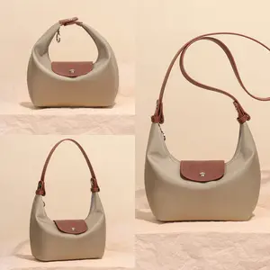 Everyday Crescent Crossbody Bag for Women - Lightweight Nylon Shoulder Purse with Adjustable Strap, Casual Underarm Hobo Bag, Compact Travel Handbag for Work, Errands & Daily Outfits Organiser