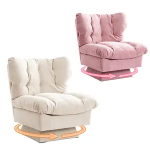 Swivel Accent Chair, Oversized 360° Rotating Sofa Chair, Chenille Pink Upholstered Reading Chair with Thick Cushion and 20.8" Extended Seat, Modern Furniture for Living Room, Fathers Day gift