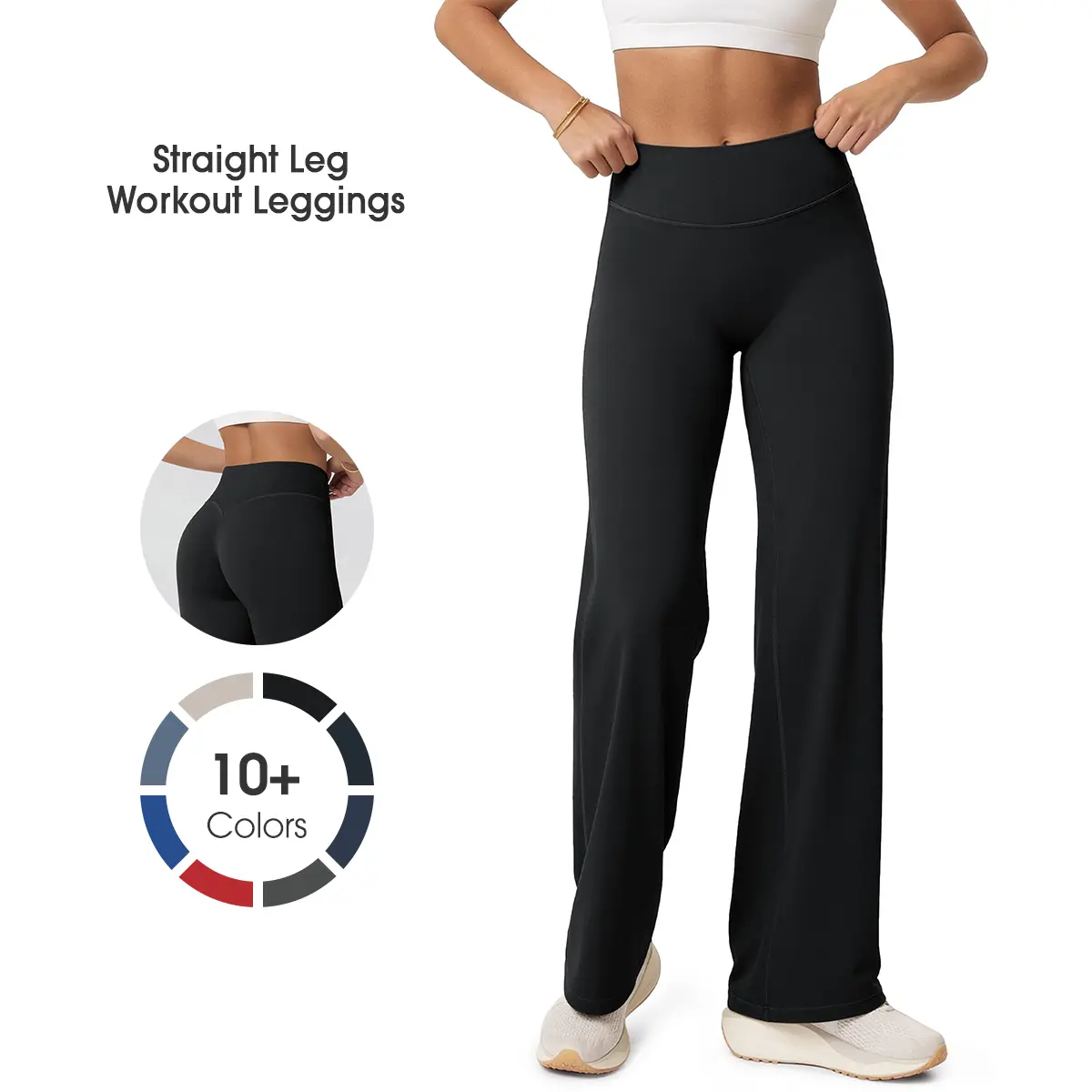 ODODOS Leggings for Women, Buttery Soft Straight Leg Yoga Pants with Hidden Scrunch Butt Lift, High Waist, No Front Seam Athleisure Wear, Leggings Women, Womens Fitness, Athletic Fitted Women's Sports Leggings