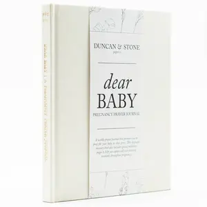 DUNCAN & STONE Dear Baby Pregnancy Prayer Journal Ivory 110 Pages New Mom Journal for Milestones Photos Linen Bound Hard Cover Gold Foil