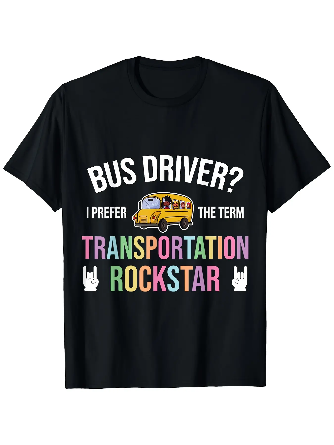 Funny School Bus Driver Graphic T-Shirt - Black with Yellow Bus Design - Heavy-Hitting Transportation Humor - Sizes S-XXXL - Machine Washable Cotton Tee for Everyday & Costume Parties - Perfect Gift for Bus Drivers & Truckers, Outdoor Apparel, Vibrant Pri
