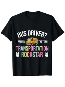 Funny School Bus Driver Graphic T-Shirt - Black with Yellow Bus Design - Heavy-Hitting Transportation Humor - Sizes S-XXXL - Machine Washable Cotton Tee for Everyday & Costume Parties - Perfect Gift for Bus Drivers & Truckers, Outdoor Apparel, Vibrant Pri