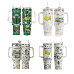 Masters Golf 2026 Collection Tumbler 40oz 20oz with Handle, Augusta National Inspired Champion Design, Golf Lover Gift Cup, Insulated Travel Mug for Golf Fans