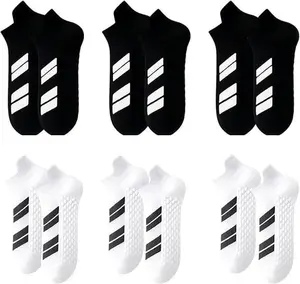 6 Pairs of Sports No Show Socks for Man and Woman, Ankle Socks with Terry Soles Offer Shock Absorption and Wear Resistance, White Daily Socks That Are Sweat-Absorbing and Breathable, Valentine's Day Gift