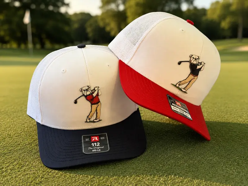 Bulldog Golfer on Richardson 112 SnapBack Cap