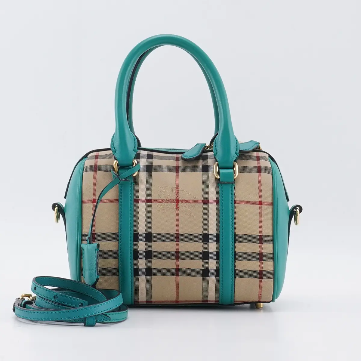 Pre-owned BURBERRY PVC Crossbody Bags Alchester Convertible Satchel Horseferry Check Canvas Small Boston Bag BGP213051