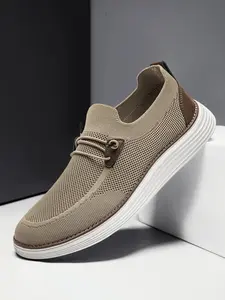 Men's Casual Lace Up Low Top Sneakers, 2024 New Style Fashionable Breathable Woven Sneakers Comfortable Sports Shoes, Male All-match Round Toe Shoes for Daily Wear