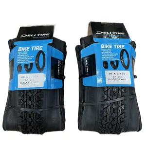 Deli Tire 26x2.125 Flexible Bike Tires for Beach Cruiser Lowrider - Black Folding 26" DELI Smooth Tires Bike 1 pair - 2 tires