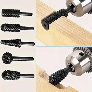 Wood Carving Tool Set, 5-Piece Woodworking Rotary File Kit, Craft Steel Engraving Knife Tools, Professional Woodwork Equipment