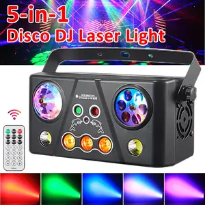 Party Lights RGB Stage Lighting Beam Animation 3D Laser Lights Patterns with DMX Sound Activated Remote Control for Festival Bar Nightclub Wedding Live Show Church