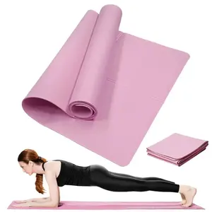 3mm Thick Pink Ladies' Yoga Mat, Anti-Slip Cushioning Fitness Mat, Exercise Mat, Suitable for Home and Studio Workouts, Pilates and Yoga, Lightweight and Durable