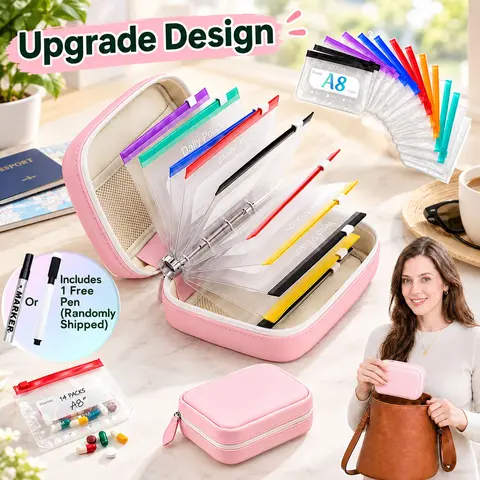 [Dealsforyoudays] A8 Waterproof Pill Organizer Set, Large Weekly Pill Organizer 14 Color-Coded Medicine Pouches, Travel Pill Organizer for Vitamins, Supplements, Fish Oil, Reusable Travel Medicine Organizer, Includes Free Black Marker Pen,Summerwins