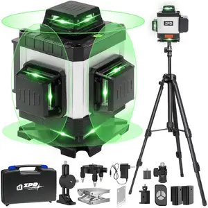 Laser Level, Laser Level with Tripod, 4 x 360 Self Leveling Laser Measuring Tool Green Lazer Level 16 Line Level Laser 360 Self Leveling for Construction, Home Renovation, Picture Hanging