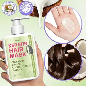 Keratin Hair Mask For Dry & Damaged Hair , A Restorative Leave-In Cream with Collagen & Ginger Extract to Prevent Breakage and Seal Cuticles , Wake Up to Softer, Stronger, Healthier-Looking Hair - All Hair Types-200G Keratin Hair Treatment