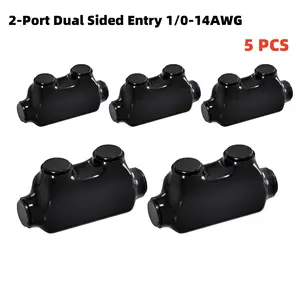 Insulated Multi-Tap Connector, QMS-S4-2, 5 Pack, UL Certified, 6061-T6 Aluminum Body, for Copper & Aluminum Conductors, -10°C to 90°C, 2500Vac Withstand