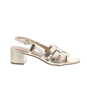 Trotters Luna T2313-709 Womens Gold Leather Heeled Sandals Shoes